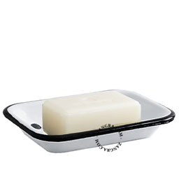 white enamel soap dish