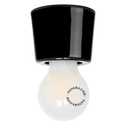 Lampa i svart porslin.