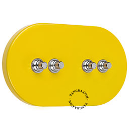 Sonnette jaune avec 4 boutons nickelés