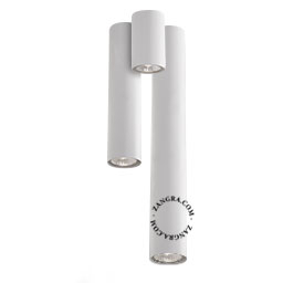 3 plafonniers cylindriques blancs
