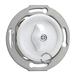 White bakelite over-centre rotary switch.