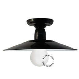 black enamel industrial ceiling light