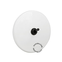 white porcelain switch - two-way or simple black toggle switch