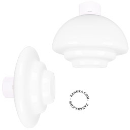 white ceiling light with Art Deco lampshade Dores