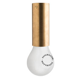 Cylindrical brass wall or ceiling light.
