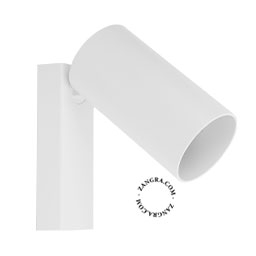 Cilindervormige bedlamp met lichtknipper in de kleur wit.