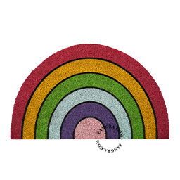 Rainbow coir doormat.