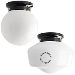 Produit lampe Art Déco Chaella en porcelaine noire Image