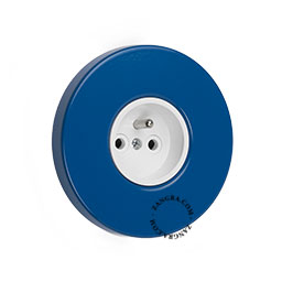 Round blue flush mount outlet.