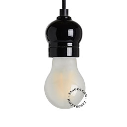 Black porcelain lampholder.