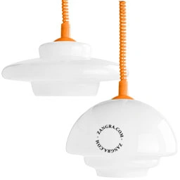 Produkt lampa wisząca Emile z pomarańczowym przewodem spiralnym Obraz