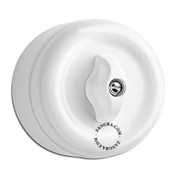 Surface mount white bakelite rotary switch.