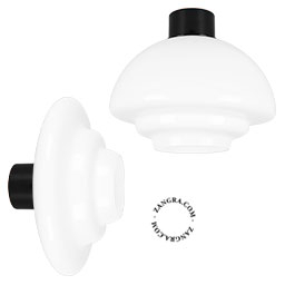 black ceiling light with Art Deco lampshade Dores