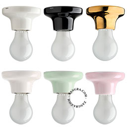 Lampe en porcelaine blanche.