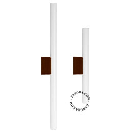 Lampe Linestra S14d en porcelaine marron.