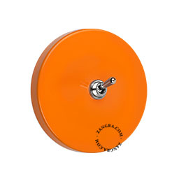 interrupteur orange avec levier en laiton nickele