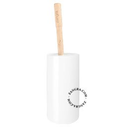Porte-brosse de toilette en porcelaine blanche.