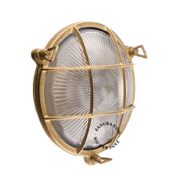 raw brass ship light for bathroom or outdoor use