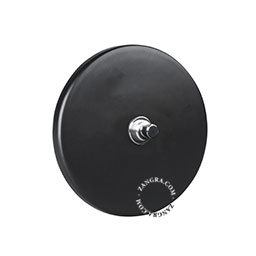matte black porcelain switch - nickel-plated pushbutton
