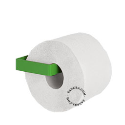 dérouleur papier toilette en métal vert