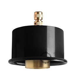 Black replacement lamp holder for ceiling lamp.