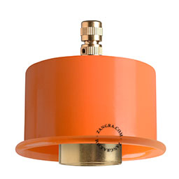 Orange replacement lamp holder for ceiling lamp.