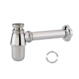 silvery bottle siphon for washbasin