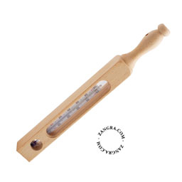 Wooden bath thermometer.
