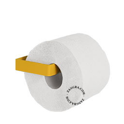 dérouleur papier toilette en métal jaune