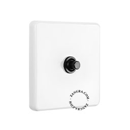 White porcelain square-shaped push-button.