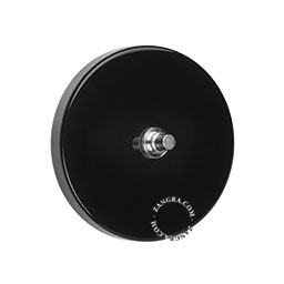 interrupteur noir avec bouton poussoir en laiton nickele