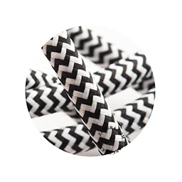 Black and white zigzag fabric cable.