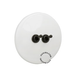 white porcelain switch - double two-way or simple black toggle switch