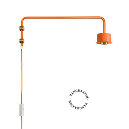 orange replacement base for a swing arm wall light