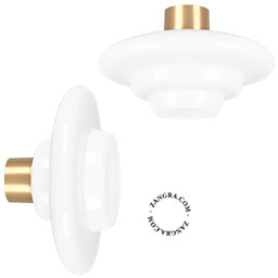 brass and glass Art Deco ceiling light Dores