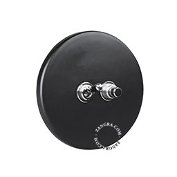 matte black porcelain switch - two-way or simple nickel-plated toggle switch & pushbutton