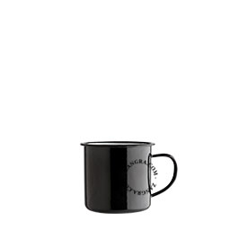 Black enamelled cup.