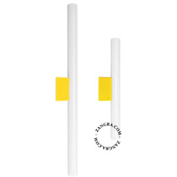 S14d Linestra-lampe i gult porcelæn.