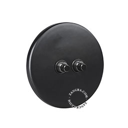 matte black porcelain switch - double black pushbuttons