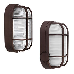 Lampe hublot marron.