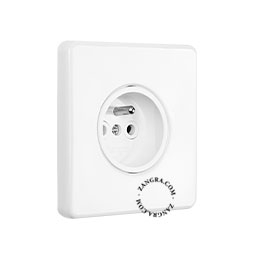 Square white porcelain outlet.