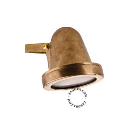raw brass small wall light for outdoor use or bathroom