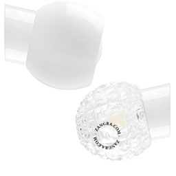 White porcelain wall light with glass lampshade.