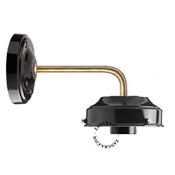 Black and brass wall light replacement base.