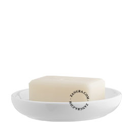 round white porcelain soap dish
