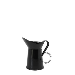 enamel milk jug black