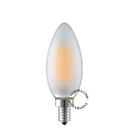 Ampoule à filament LED E14 avec verre dépoli.