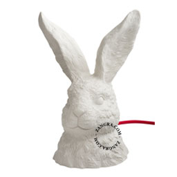rabbit-shaped white porcelain table lamp