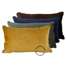 Decorative velvet cushions.
