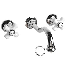 Retro wall-mounted mixer tap.